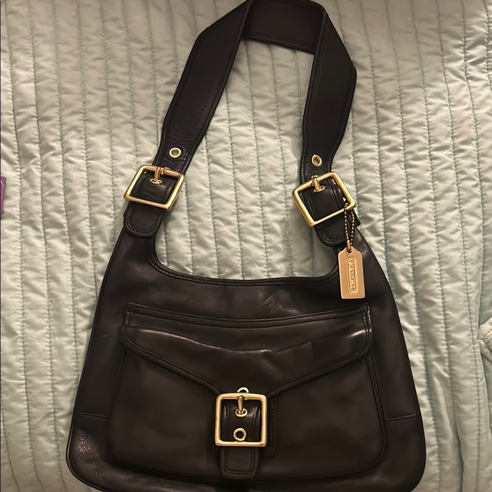 Coach Black Leather Shoulder Bag